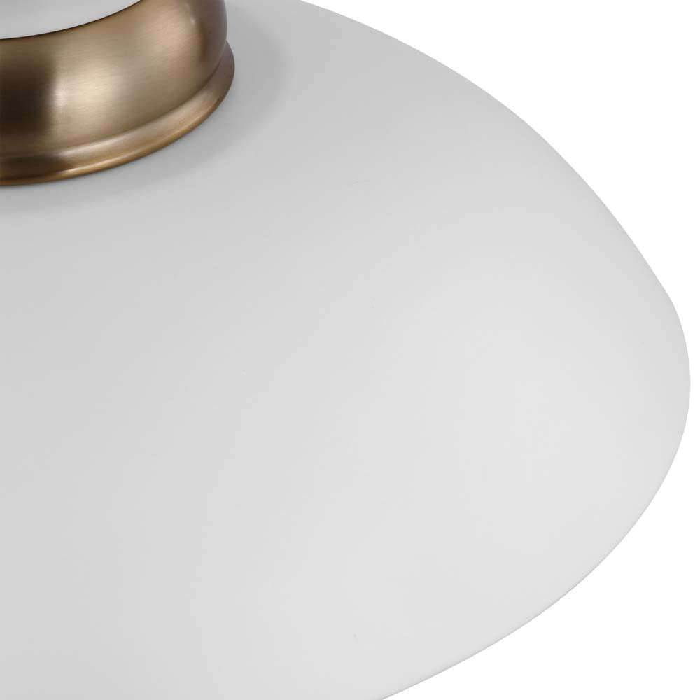 Perkins 1-Light Small Pendant Matte White with Burnished Brass