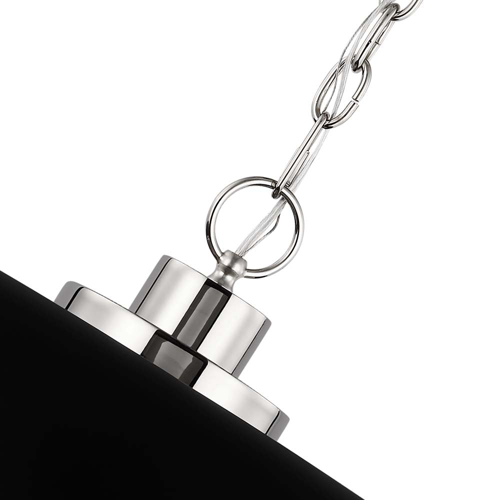 Colony 1-Light Small Pendant Matte Black with Polished Nickel