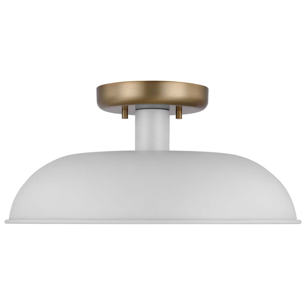 Colony 1-Light Small Semi-Flush Mount Fixture Matte White