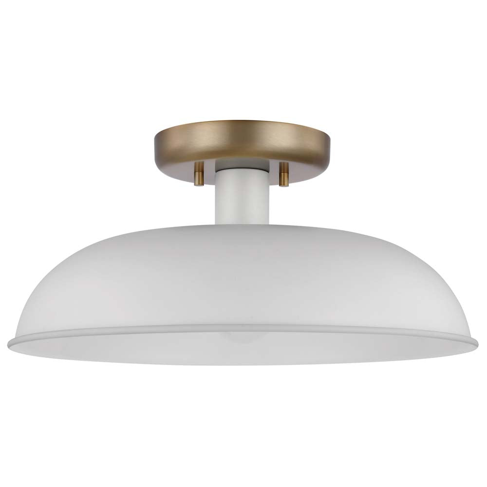 Colony 1-Light Small Semi-Flush Mount Fixture Matte White