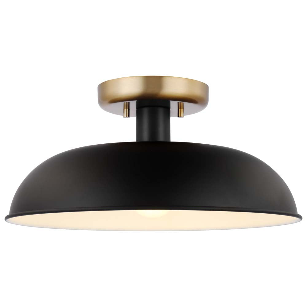Colony 1-Light Small Semi-Flush Mount Fixture Matte Black