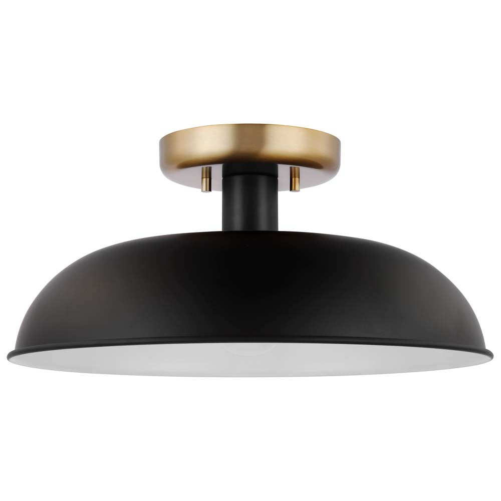 Colony 1-Light Small Semi-Flush Mount Fixture Matte Black