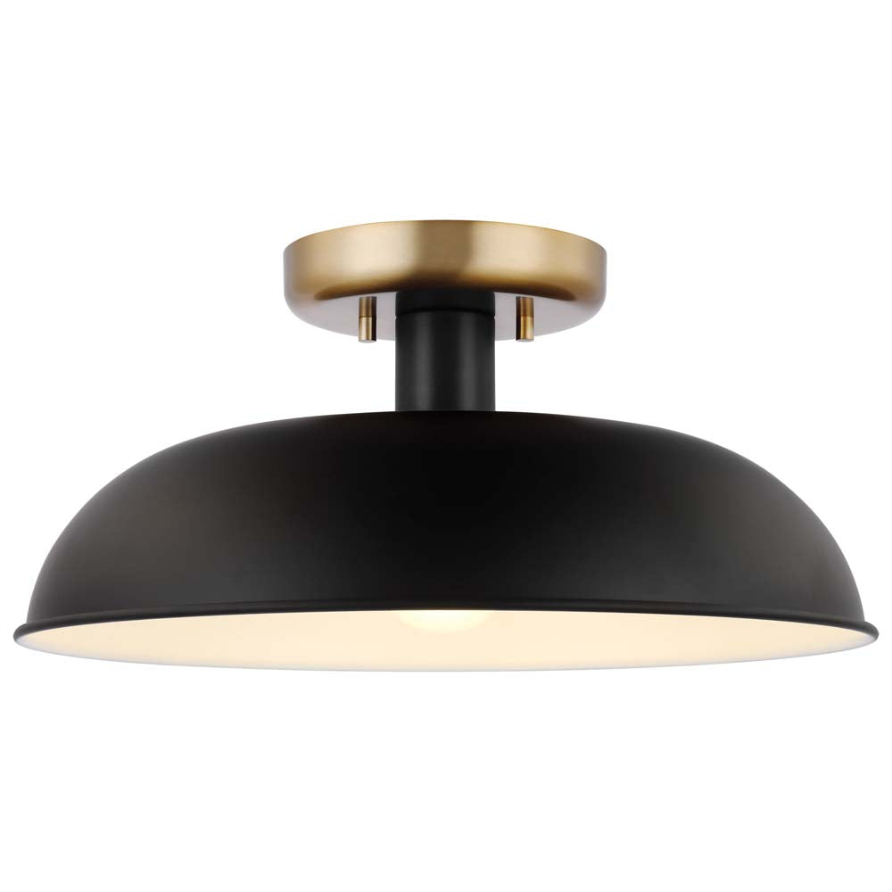 Colony 1-Light Small Semi-Flush Mount Fixture Matte Black
