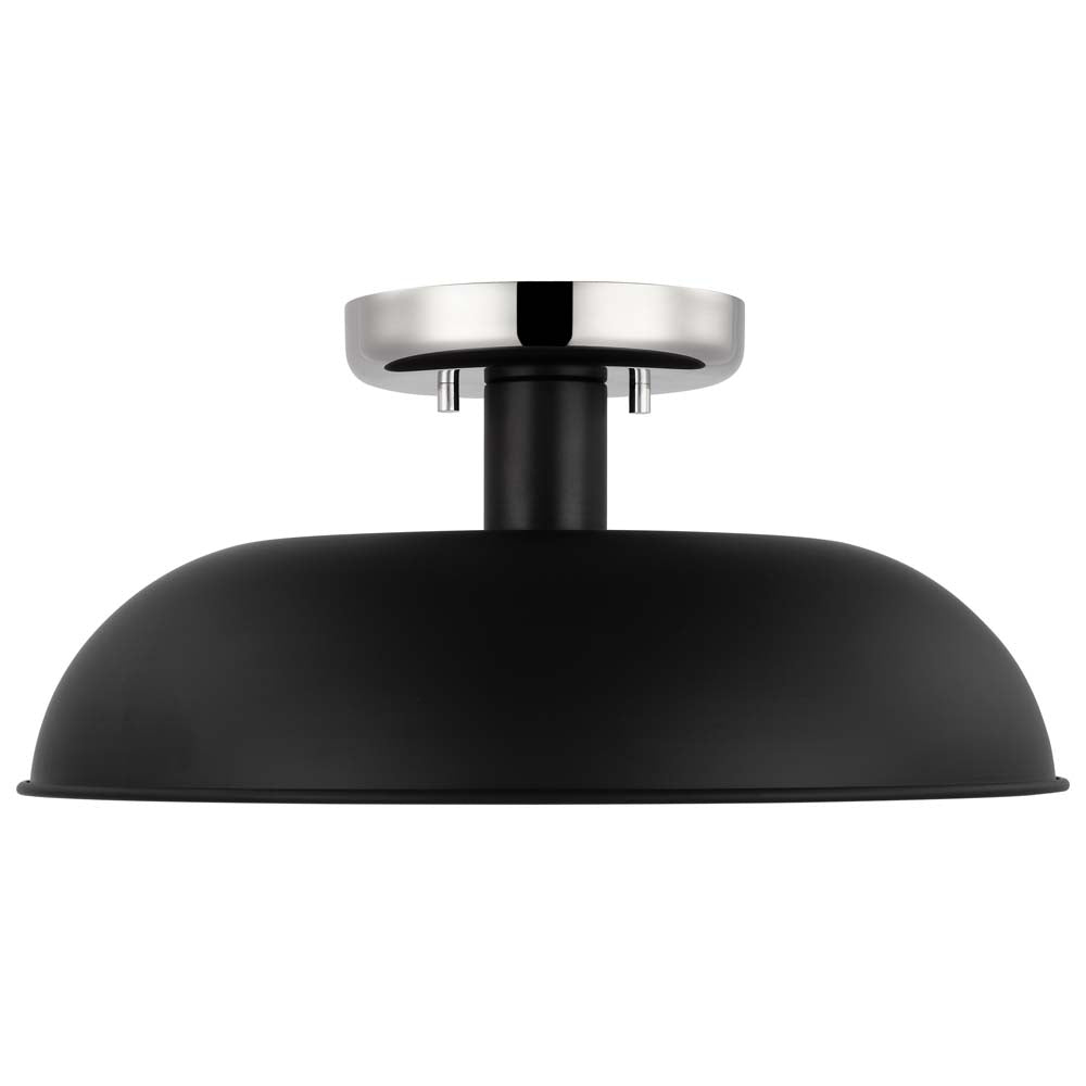 Colony 1-Light Small Semi-Flush Mount Fixture Matte Black