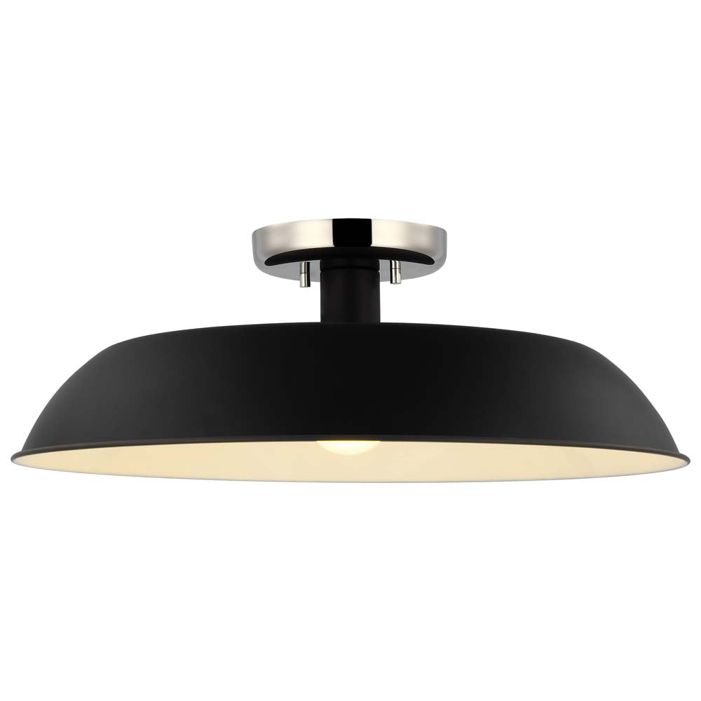 Colony 1-Light Medium Semi-Flush Mount Fixture Matte Black