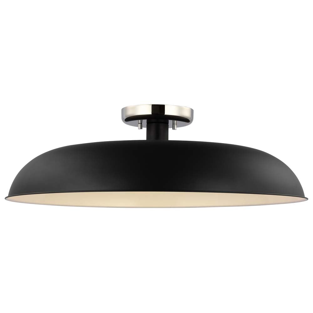 Colony 1-Light Large Semi-Flush Mount Fixture Matte Black