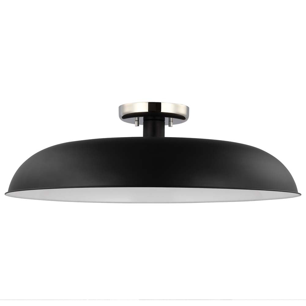 Colony 1-Light Large Semi-Flush Mount Fixture Matte Black