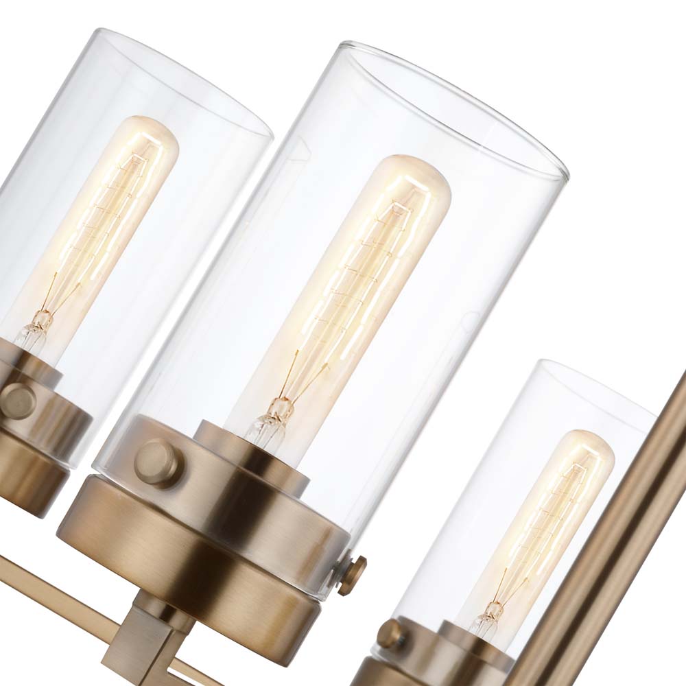 Intersection 5-Light Chandelier Burnished Brass with Clear Glass