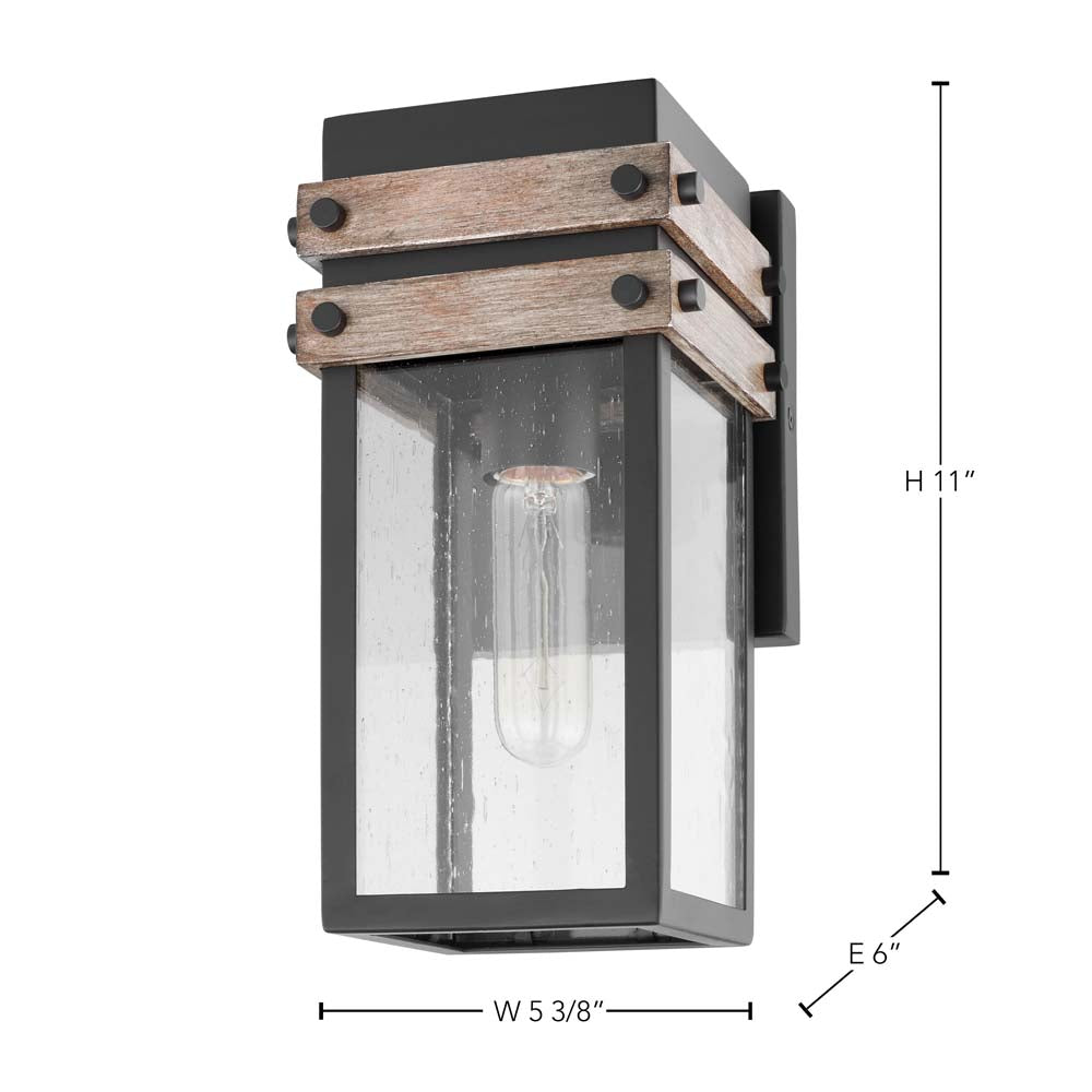 Homestead Small Wall Lantern Matte Black with Clear Seeded Glass