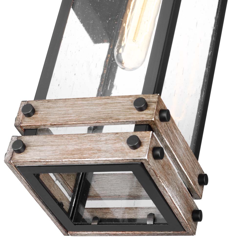 Homestead Medium Wall Lantern Matte Black with Clear Seeded Glass