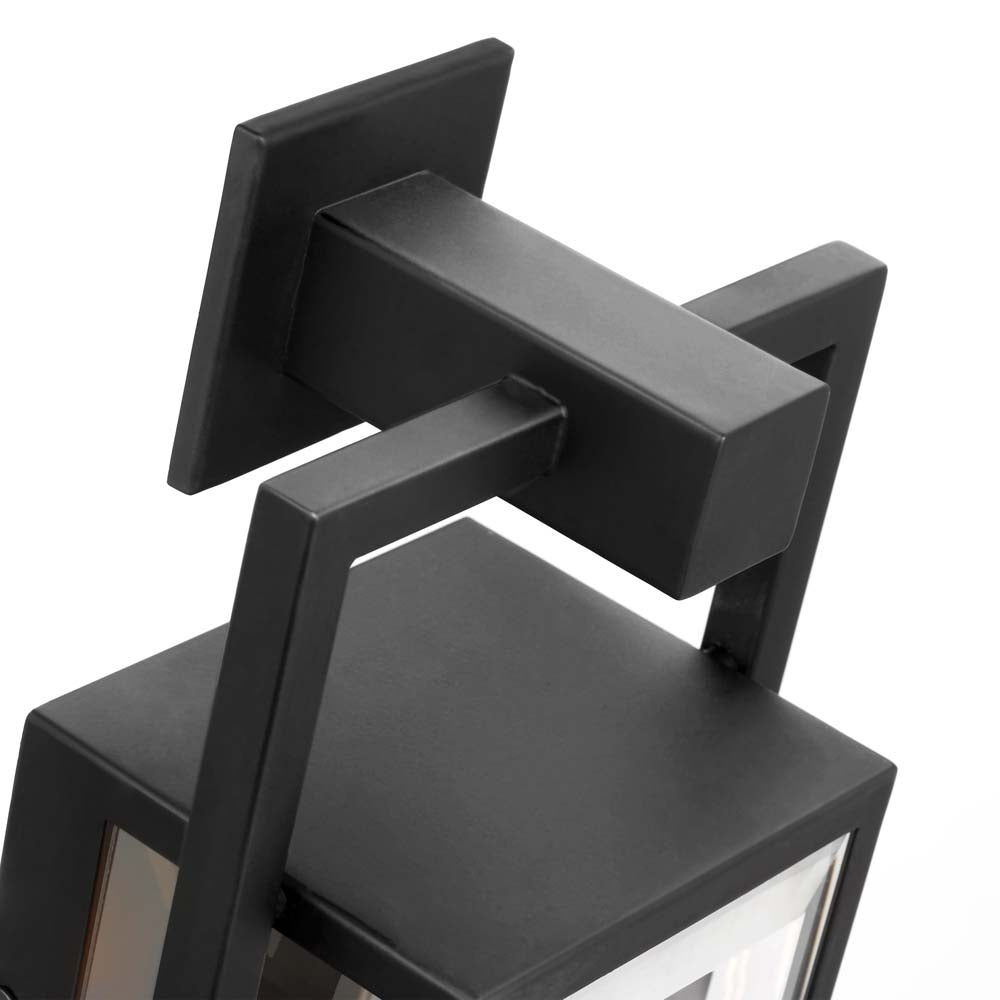 Exhibit Small Wall Lantern Matte Black w/ Clear Beveled Glass