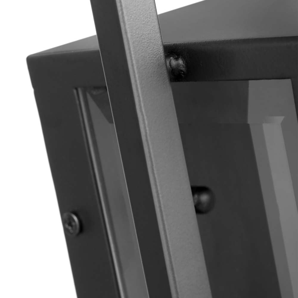 Exhibit Medium Wall Lantern Matte Black w/ Clear Beveled Glass
