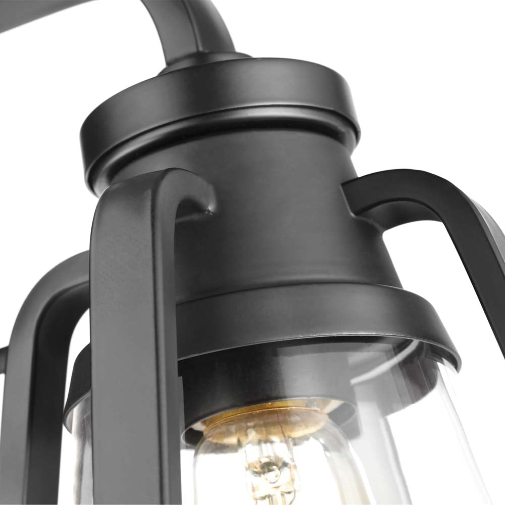 Everett 1-Light Small Wall Sconce Matte Black with Clear Glass