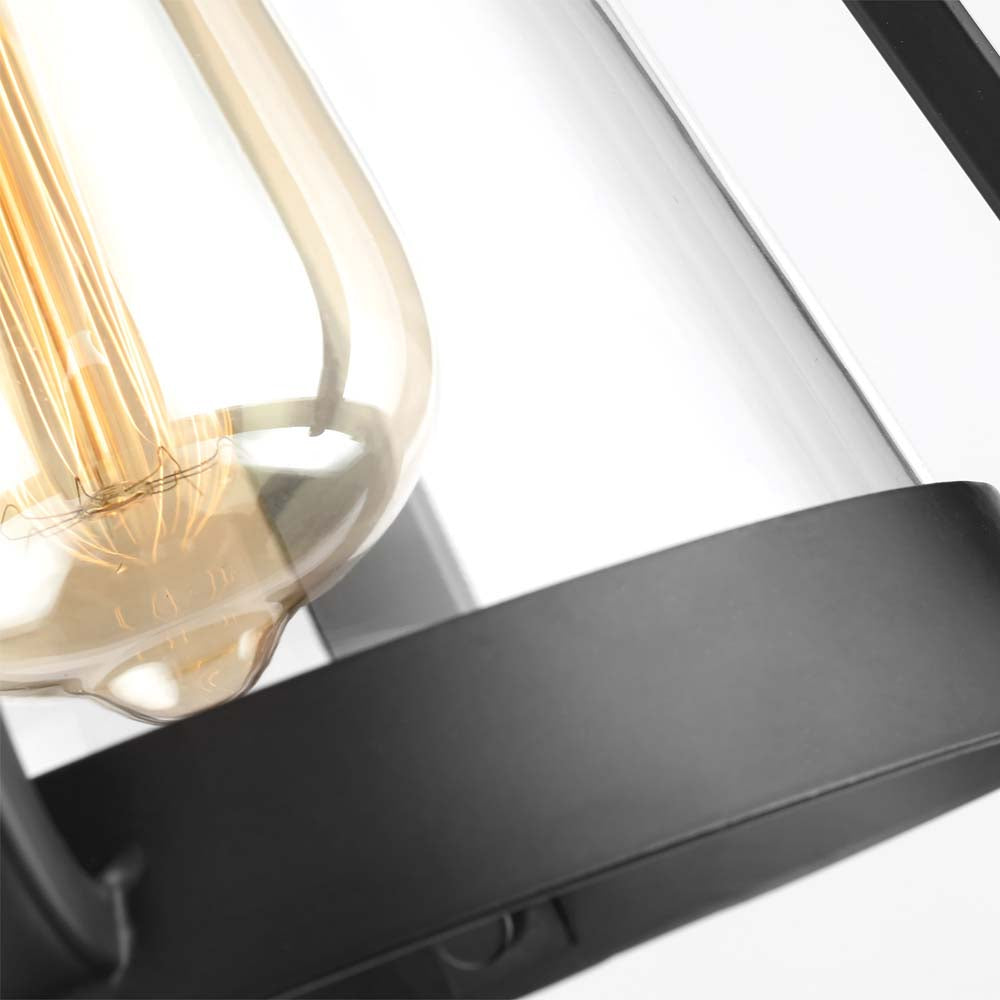 Everett 1-Light Small Wall Sconce Matte Black with Clear Glass