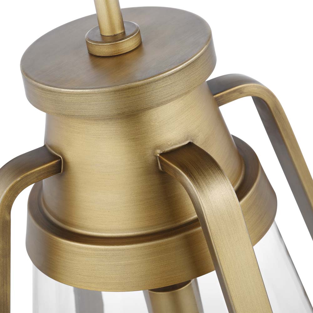Everett 1-Light 14-in Pendant Natural Brass with Clear Glass