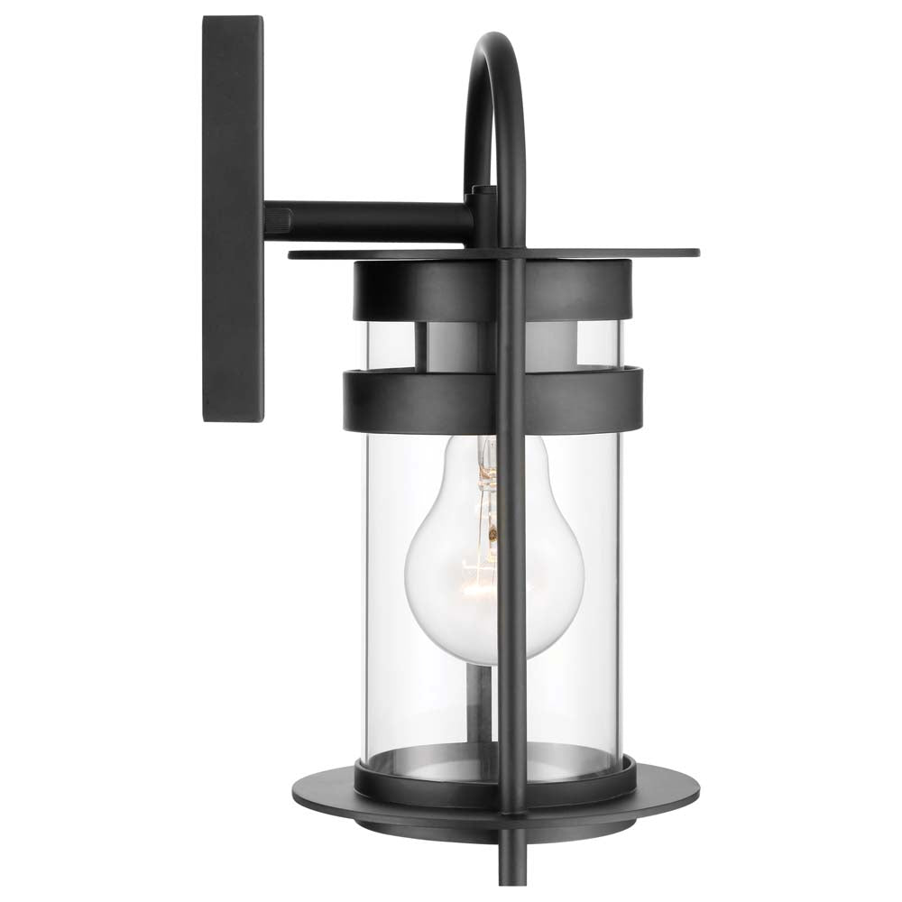 Bracer Small Wall Lantern Matte Black Finish w/ Clear Glass