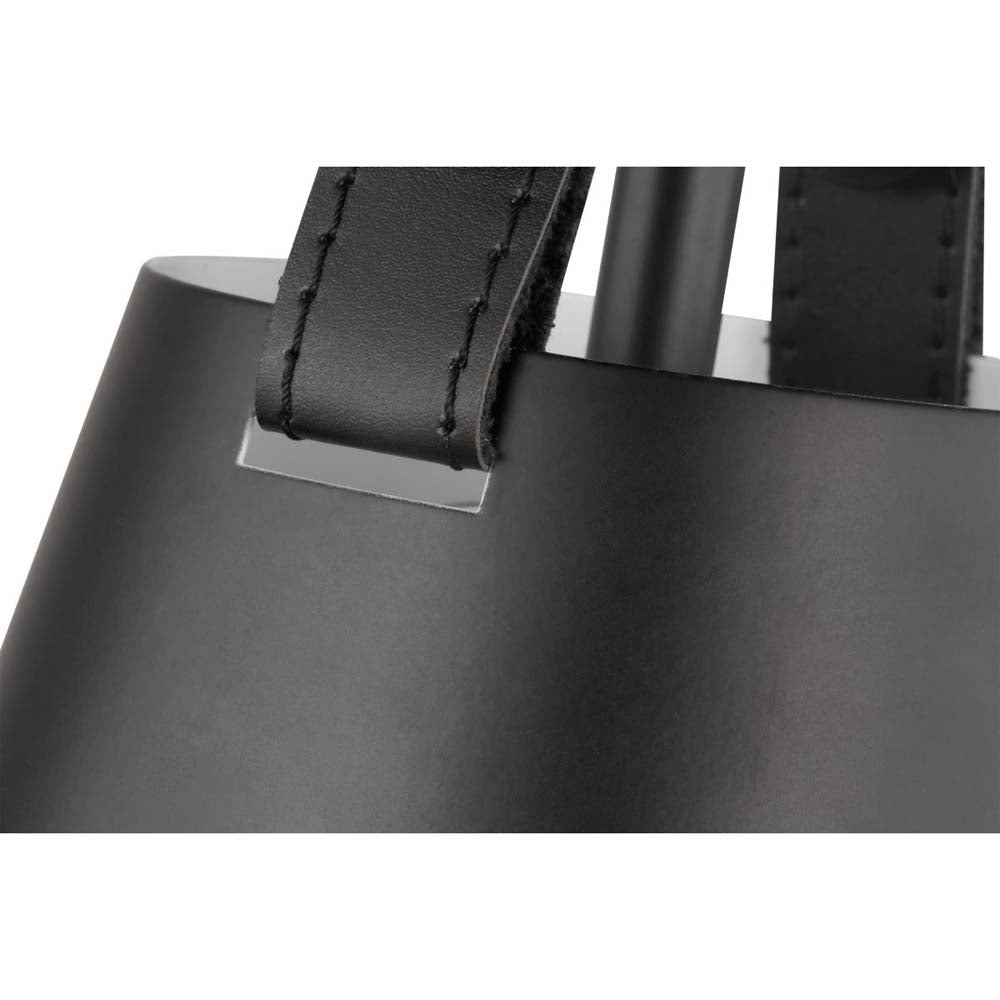 Zelda Pendant E26 Base 60w Black Finish Black Metal Shade Faux Leather Straps