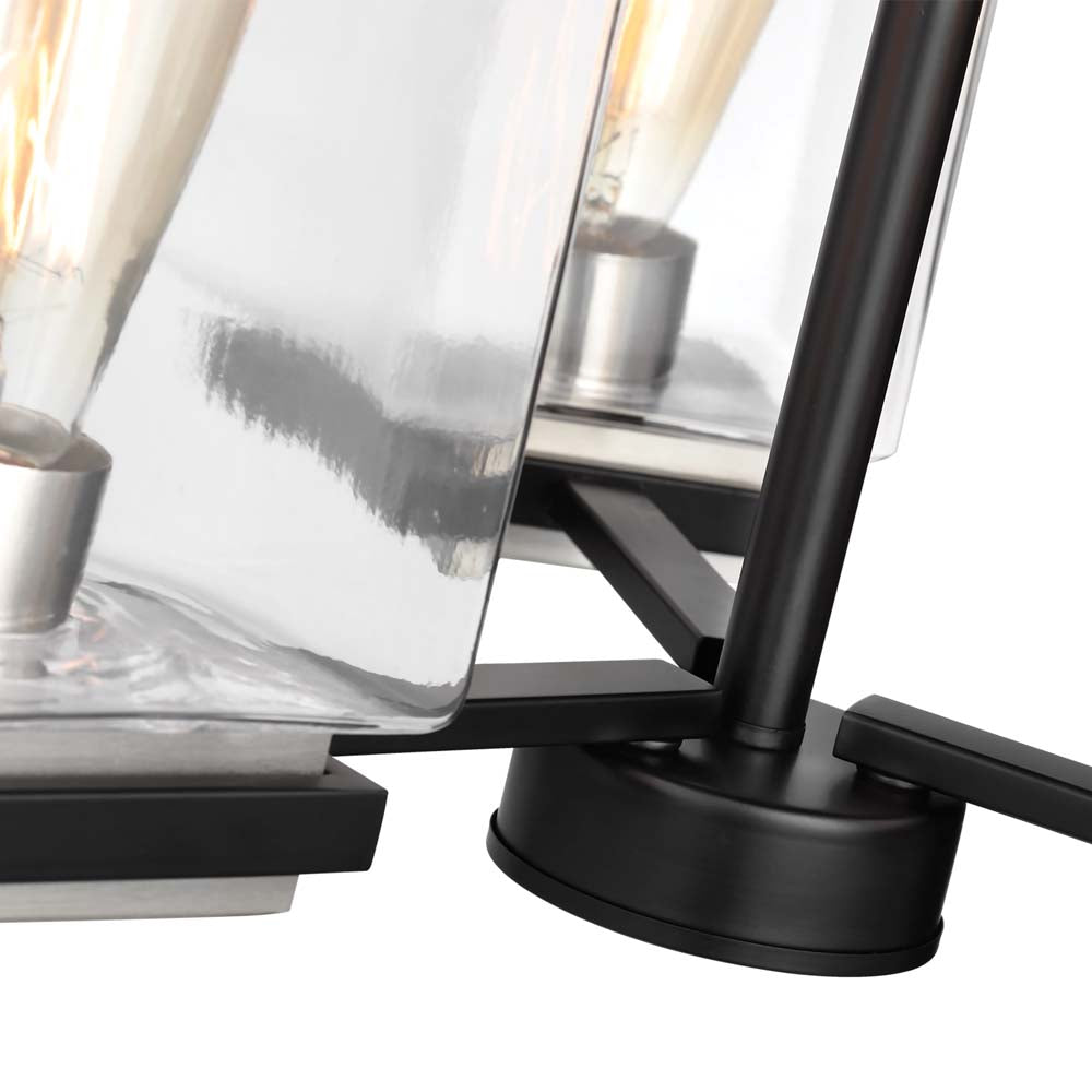 Crossroads 3-Light Chandelier Matte Black with Clear Glass