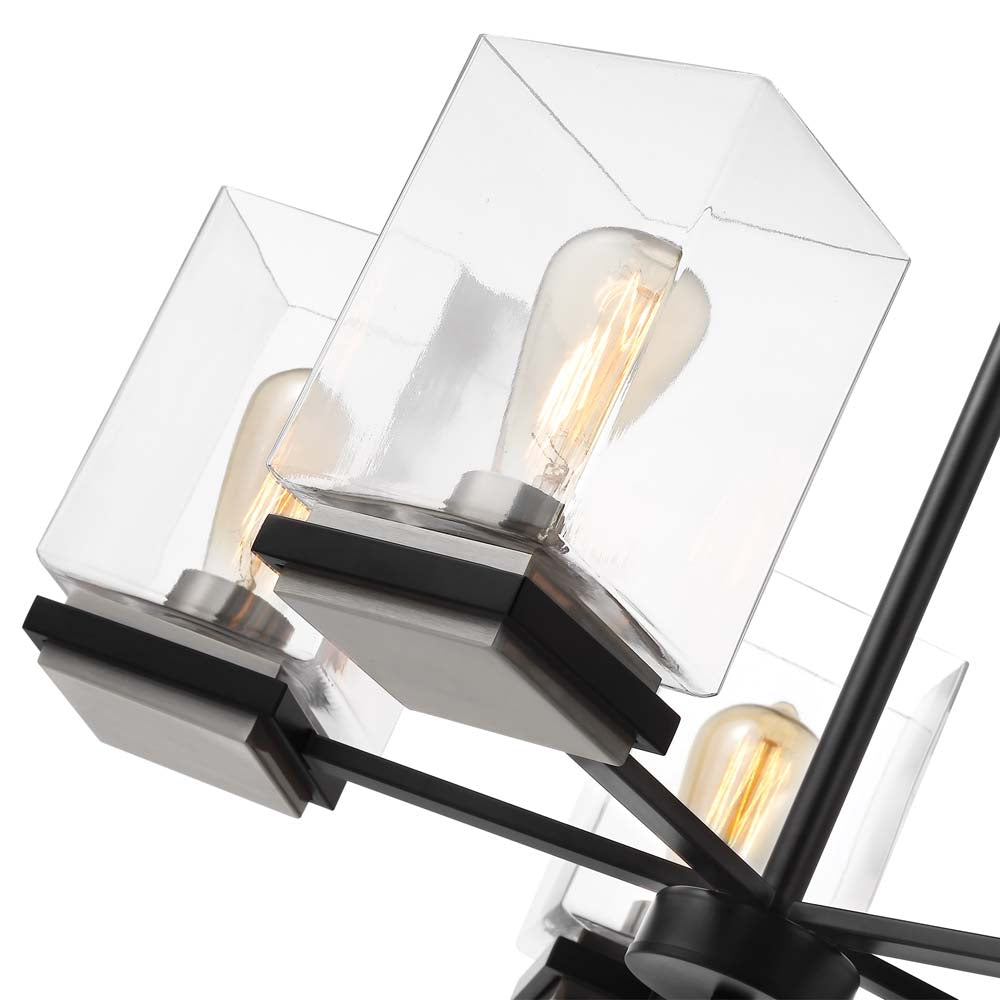 Crossroads 5-Light Chandelier Matte Black with Clear Glass