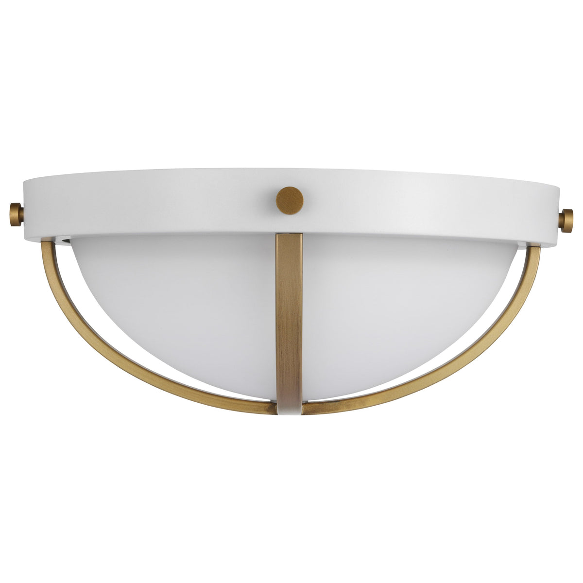 Lincoln 60w 2-Light Large Flush Mount Opal Glass E26 Base Matte White Finish