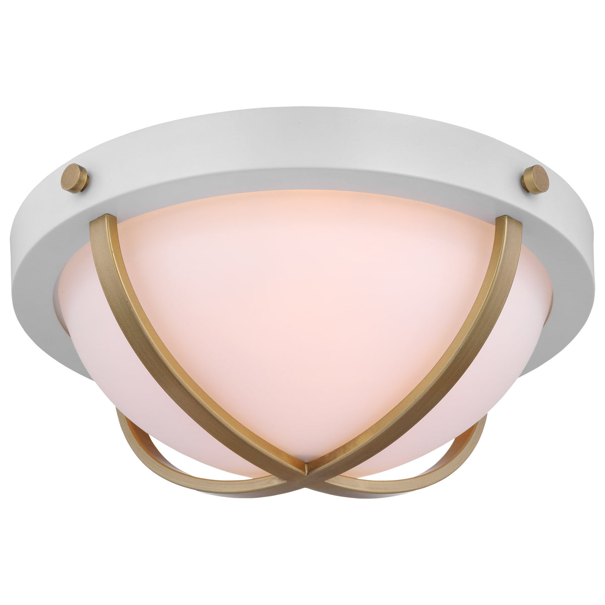 Lincoln 60w 2-Light Large Flush Mount Opal Glass E26 Base Matte White Finish