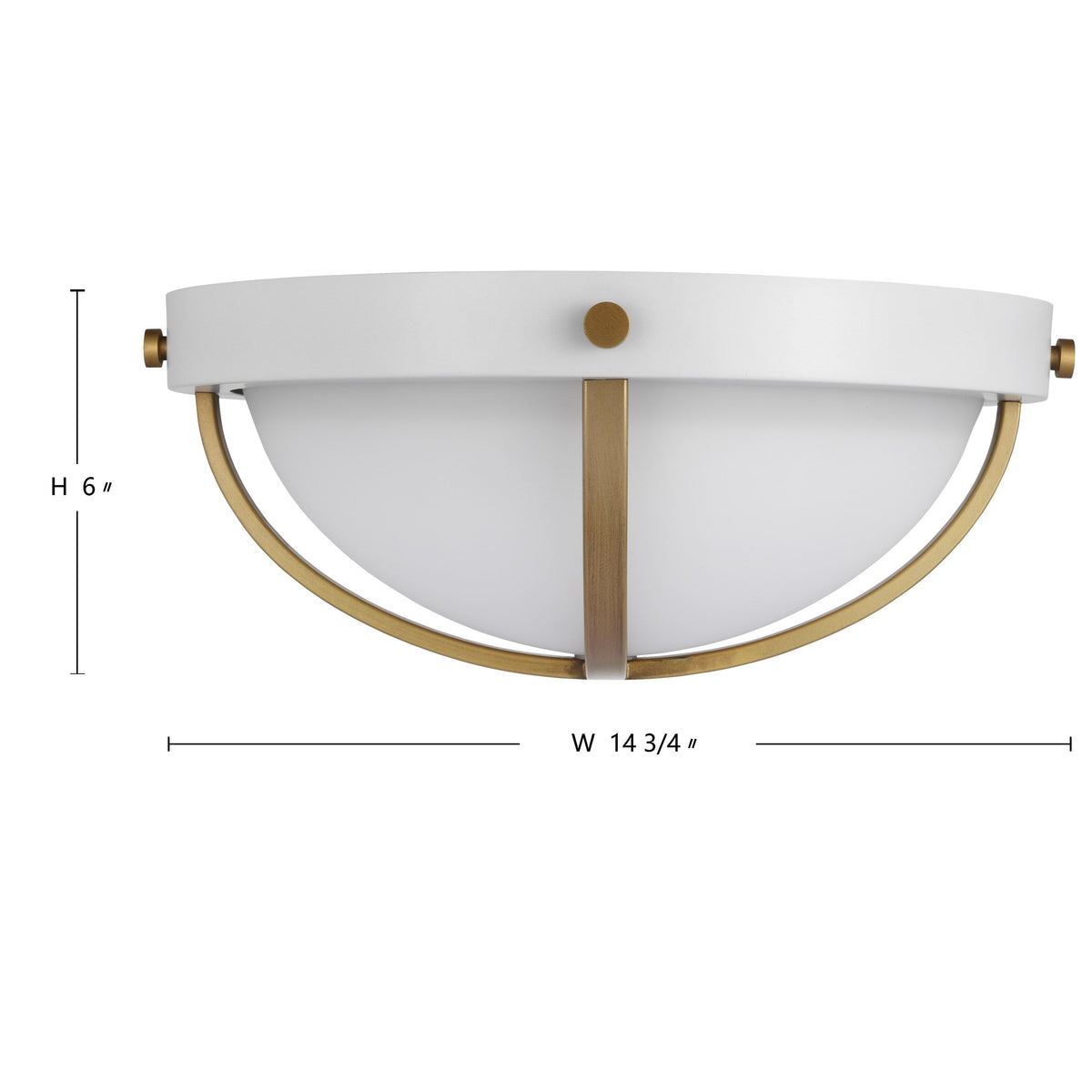 Lincoln 60w 2-Light Large Flush Mount Opal Glass E26 Base Matte White Finish