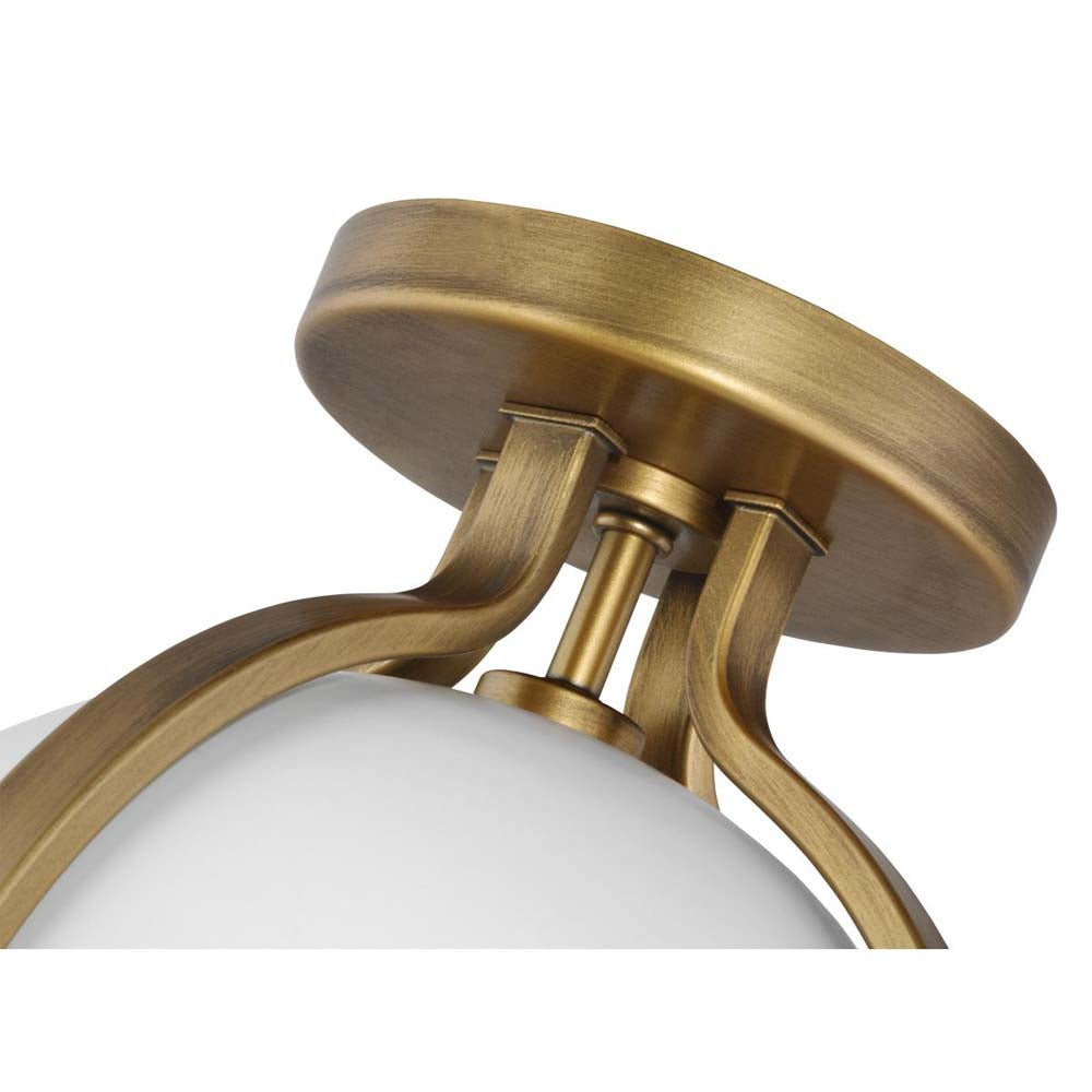 Lincoln 60w 1-Light Semi Flush Mount Opal Glass E26 Base Matte White Finish