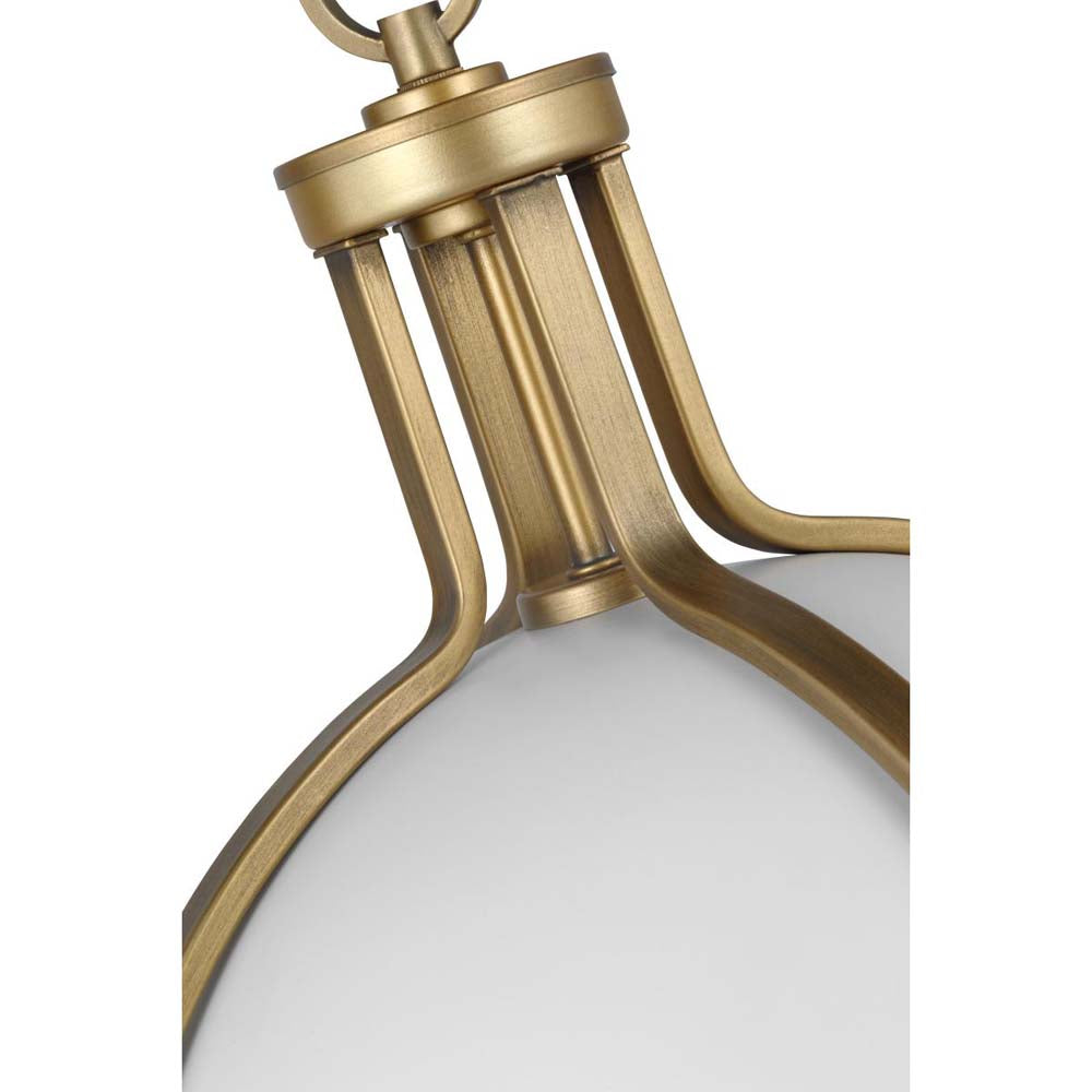 Lincoln Large Pendant E26 Base 60w Matte White Finish White Opal Glass