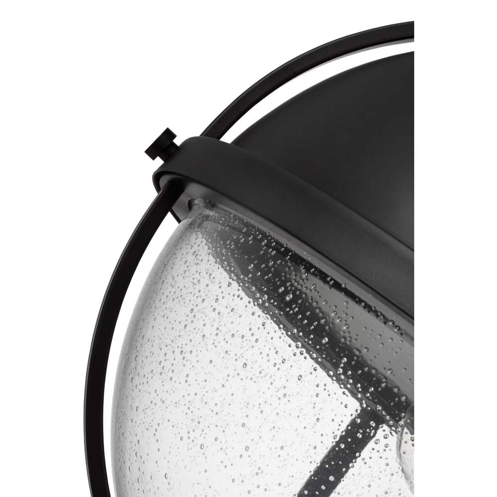 Lincoln Large Pendant E26 Base 60w Matte Black Finish Clear Seeded Glass