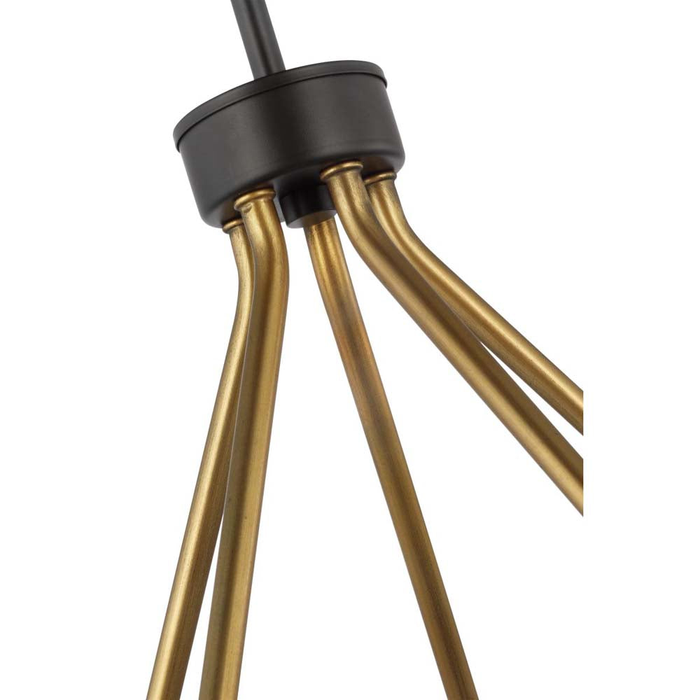 Starlight 60w 5-Light Chandelier Clear Seeded Glass E26 Base Matte Black Finish