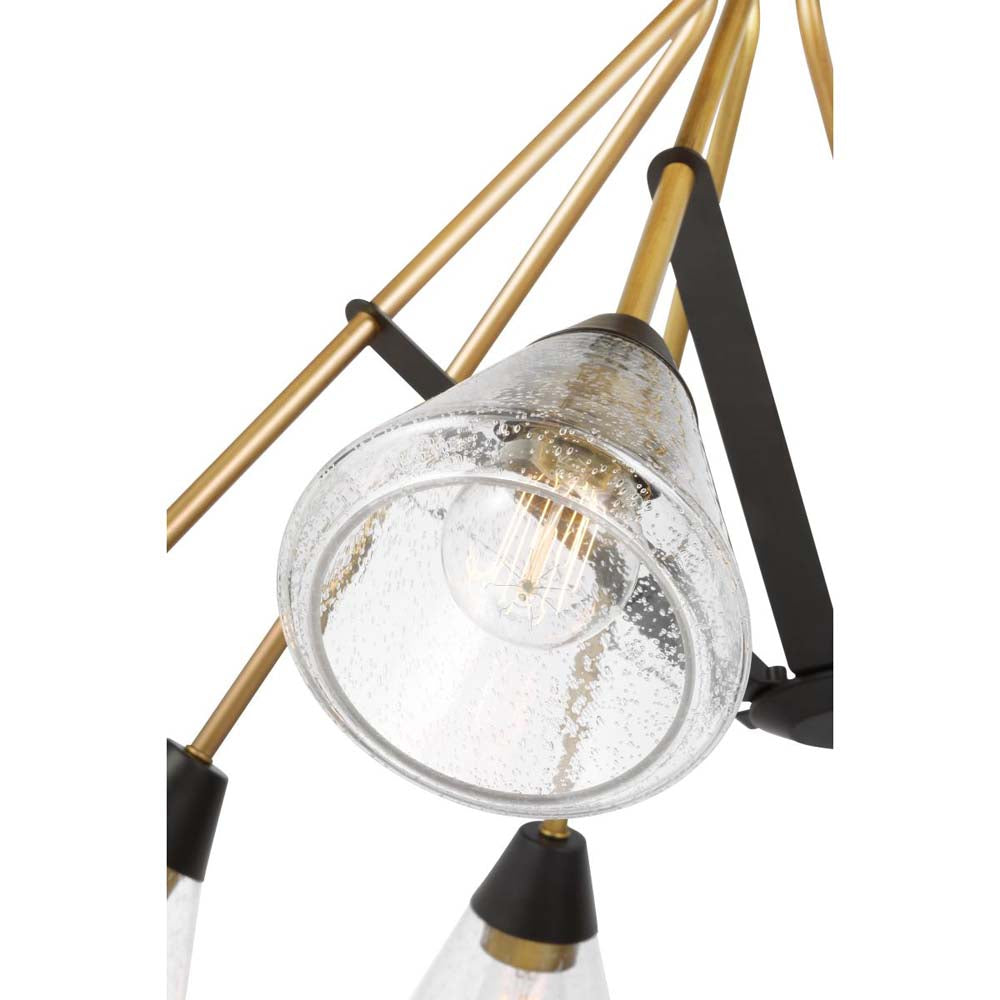 Starlight 60w 8-Light Chandelier Clear Seeded Glass E26 Base Matte Black Finish