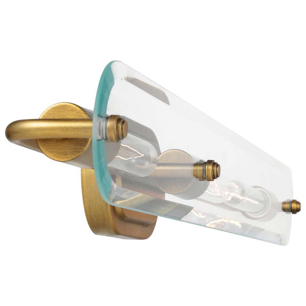 Teton 3-Light Vanity E26 Base 60w Natural Brass Finish Clear Beveled Glass