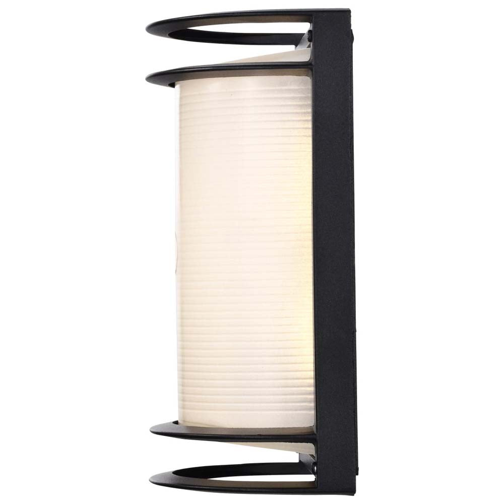 LED Rectangular Bulk Head Fixture Black Finish w/ White Glass