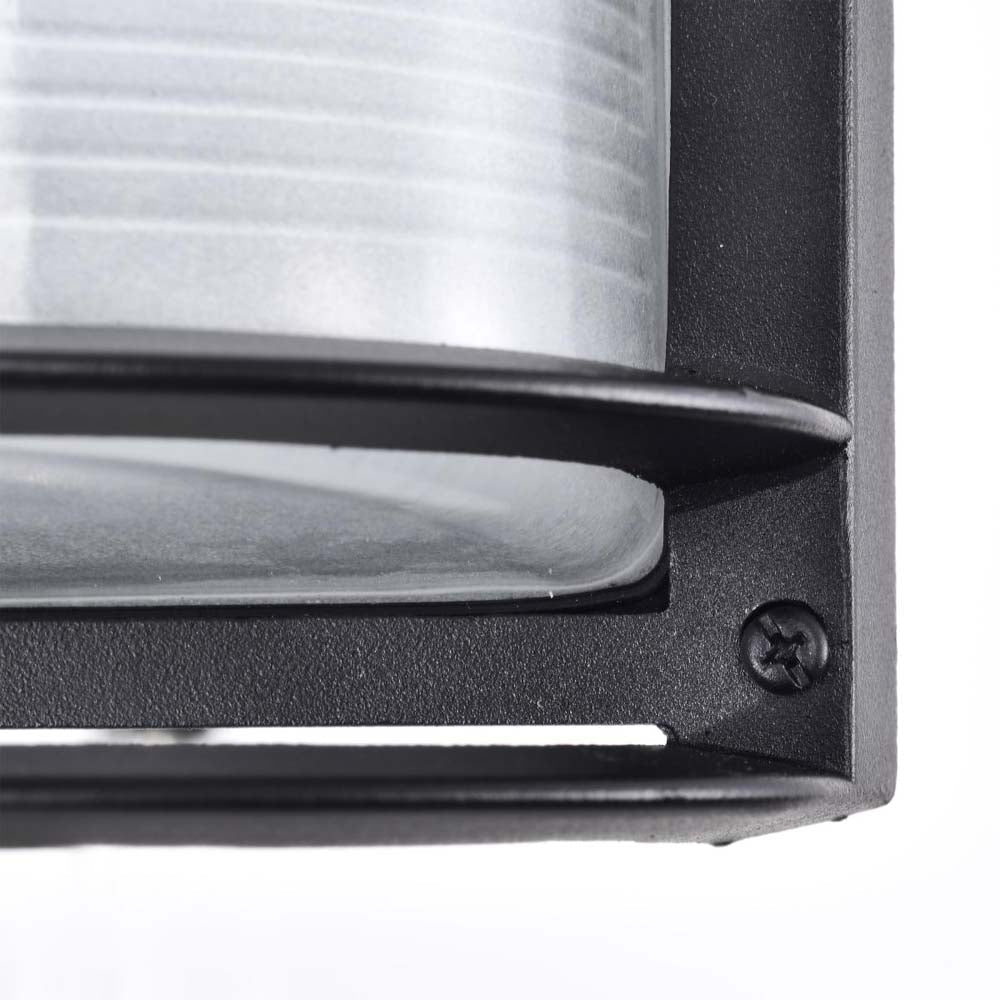 LED Rectangular Bulk Head Fixture Black Finish w/ White Glass