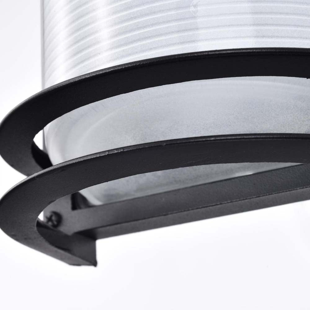 LED Rectangular Bulk Head Fixture Black Finish w/ White Glass