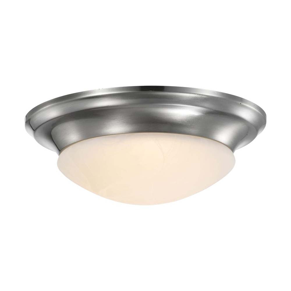 19w 11-in LED Twist & Lock Flush Mount Fixture Brushed Nickel Frosted Glass