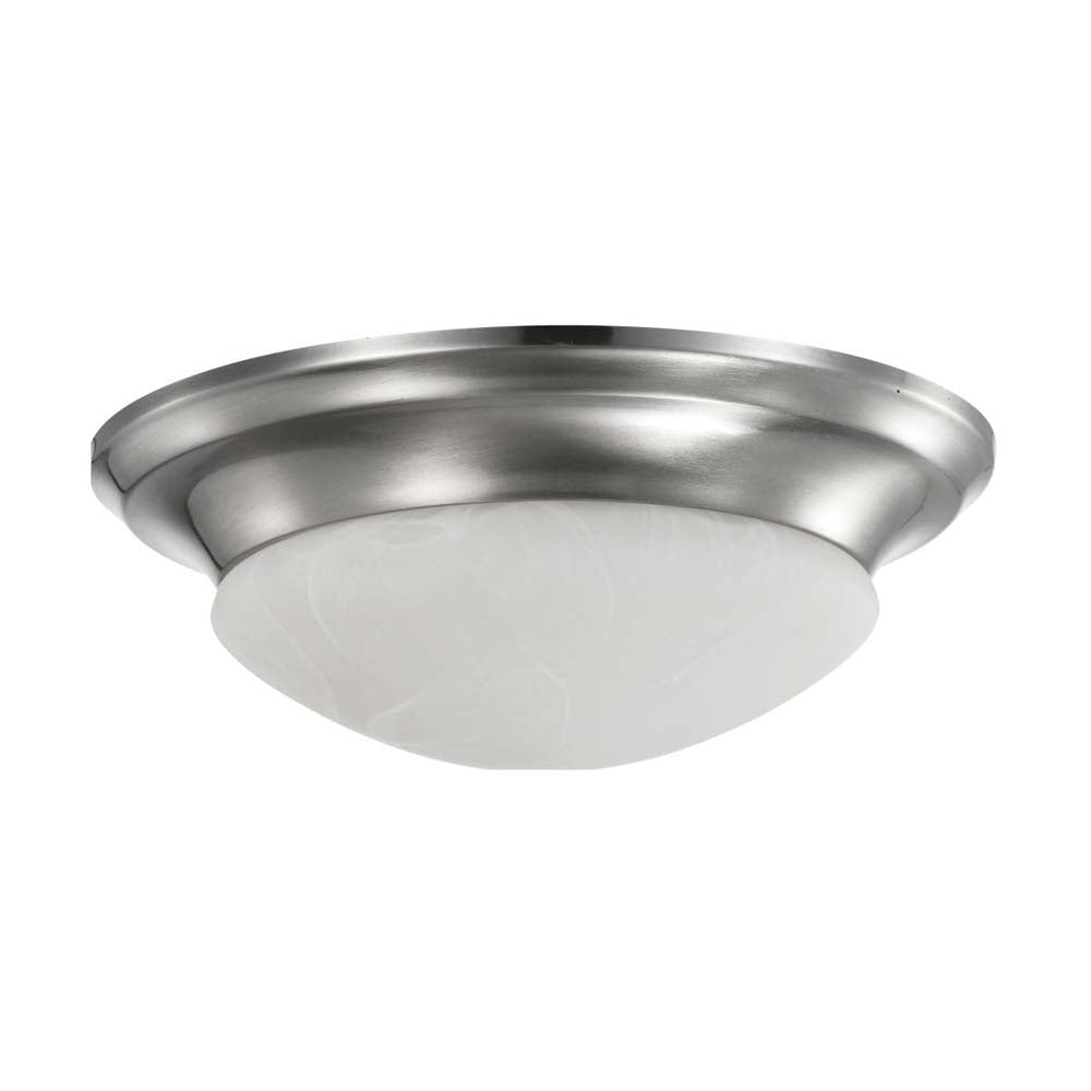 19w 11-in LED Twist & Lock Flush Mount Fixture Brushed Nickel Frosted Glass