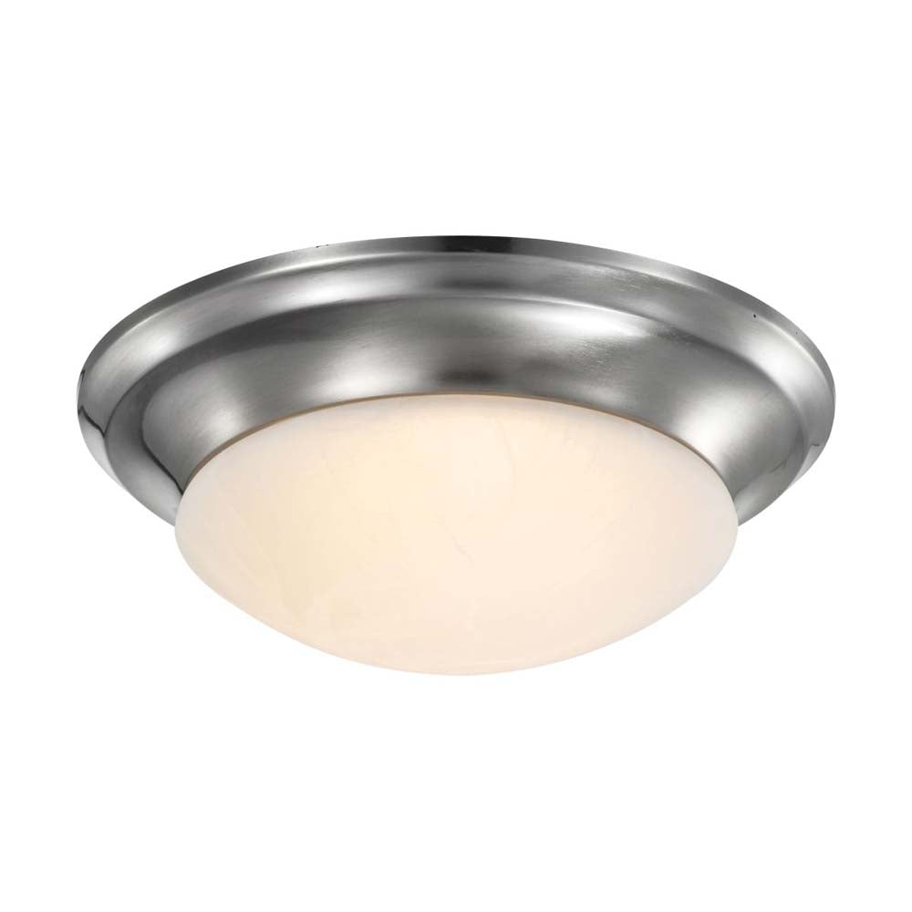 19w 11-in LED Twist & Lock Flush Mount Fixture Brushed Nickel Frosted Glass