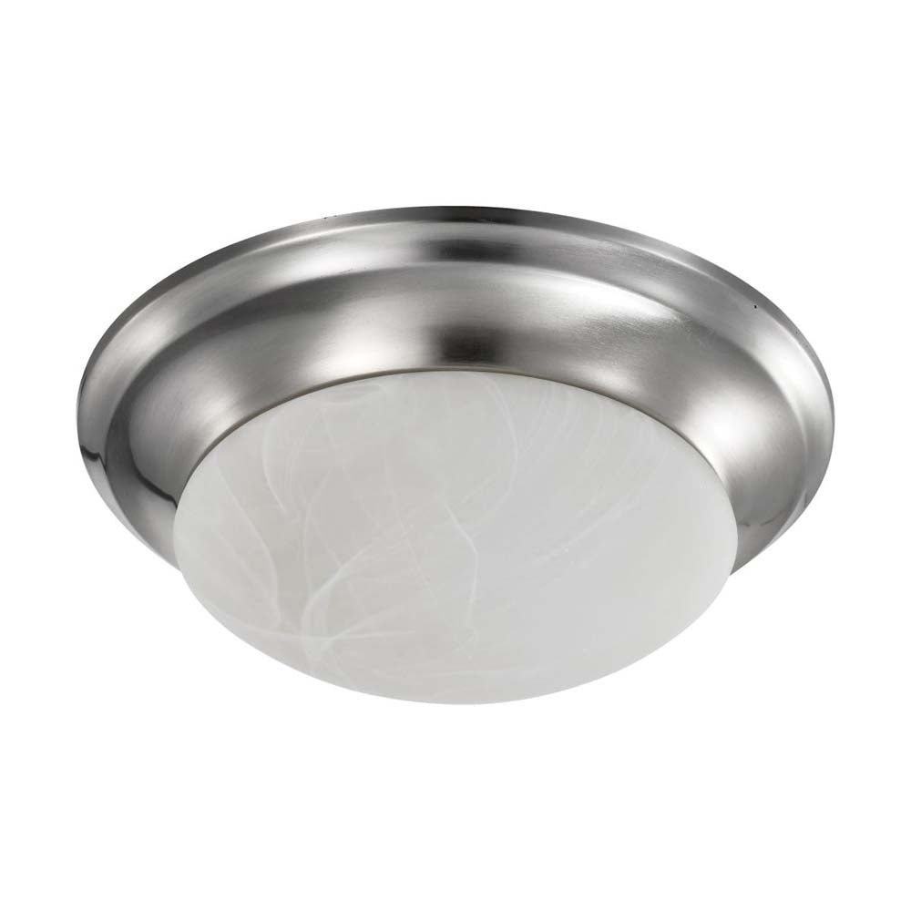 19w 11-in LED Twist & Lock Flush Mount Fixture Brushed Nickel Frosted Glass