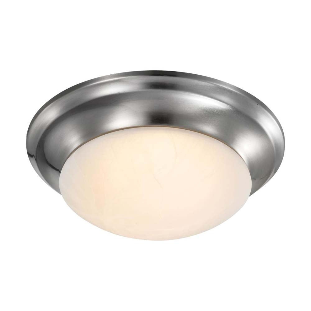 19w 11-in LED Twist & Lock Flush Mount Fixture Brushed Nickel Frosted Glass