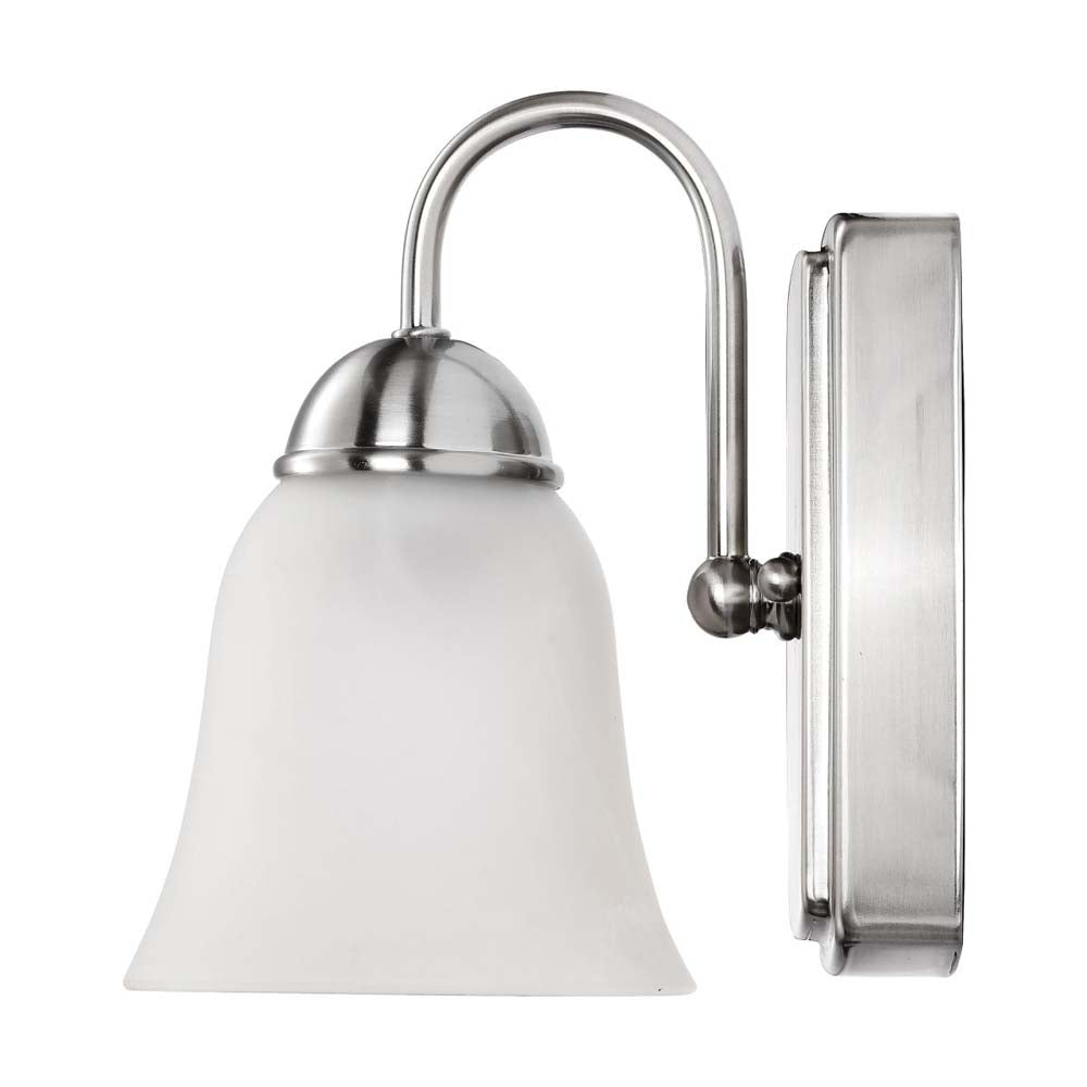 8w LED Vanity Fixture 3000K Brushed Nickel w/ Alabaster Glass