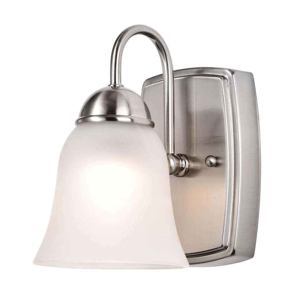 8w LED Vanity Fixture 3000K Brushed Nickel w/ Alabaster Glass