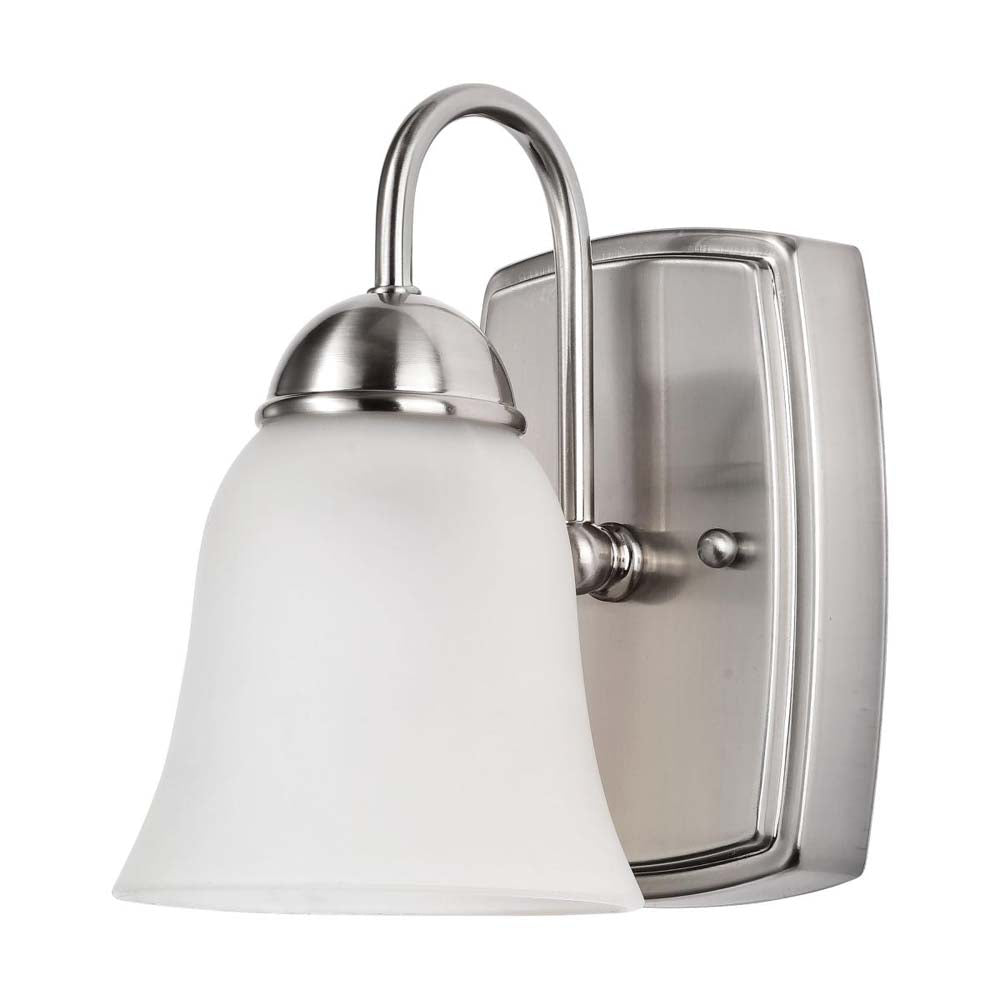 8w LED Vanity Fixture 3000K Brushed Nickel w/ Alabaster Glass