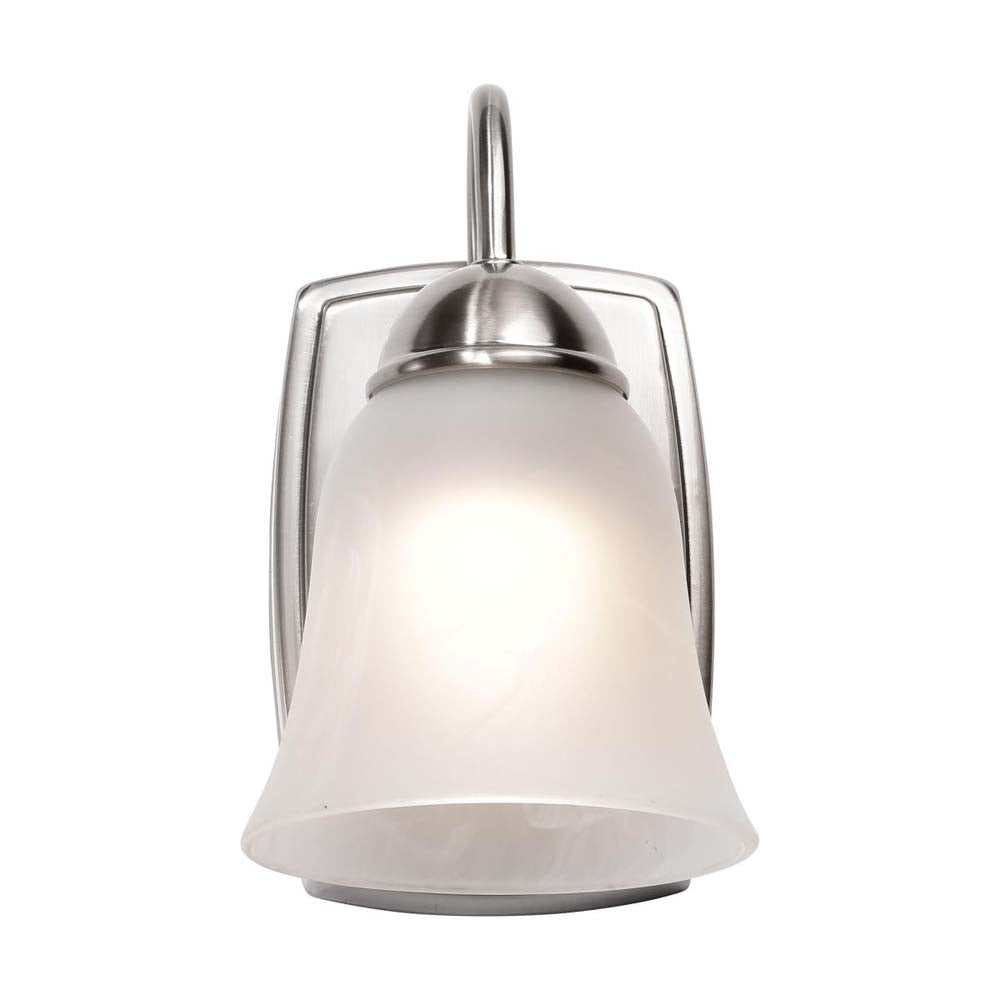 8w LED Vanity Fixture 3000K Brushed Nickel w/ Alabaster Glass