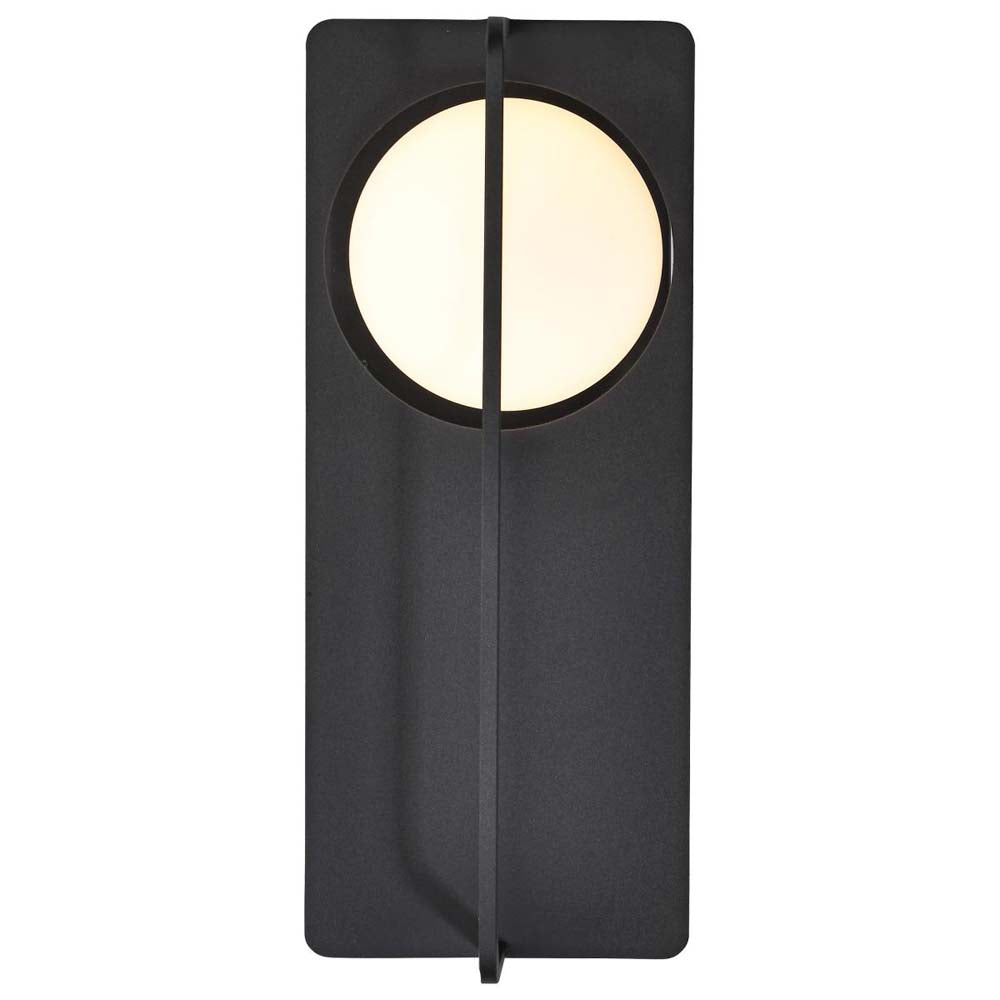 Portal 6W LED Medium Wall Lantern Matte Black w/ White Opal Glass