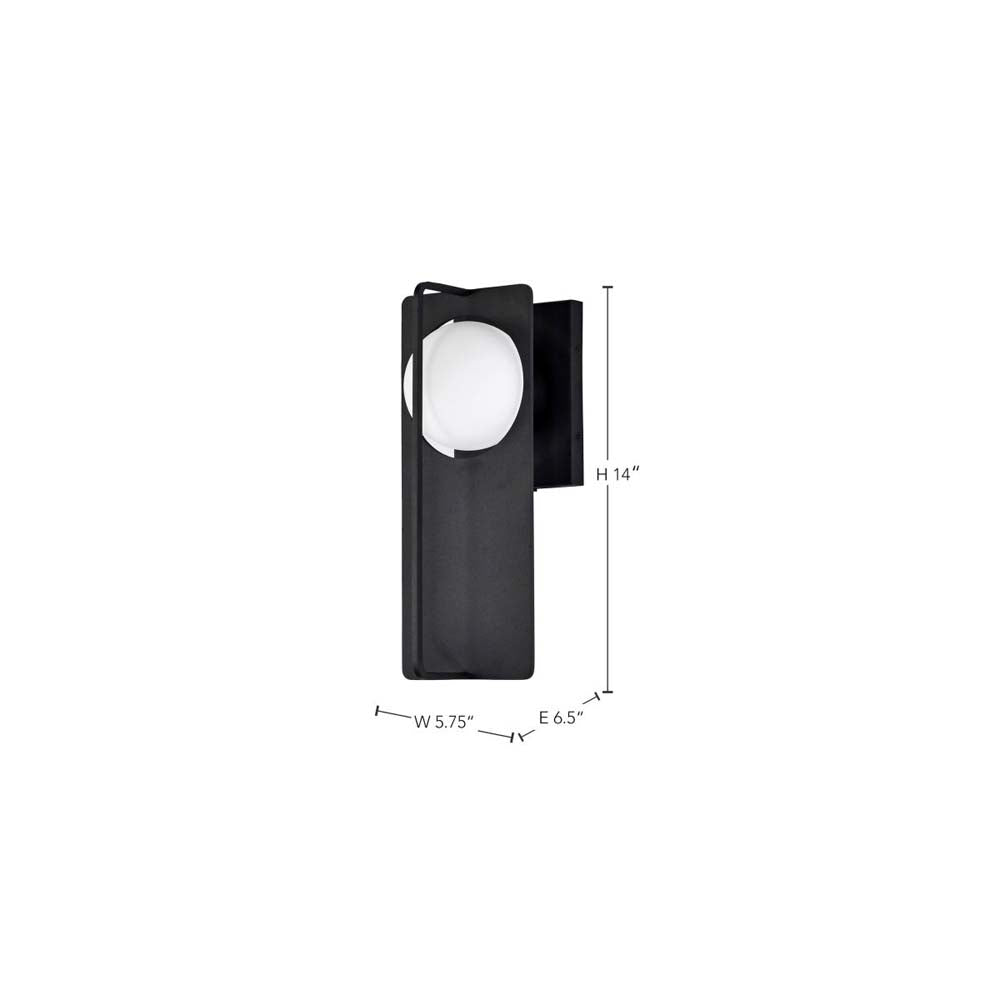 Portal 6W LED Medium Wall Lantern Matte Black w/ White Opal Glass