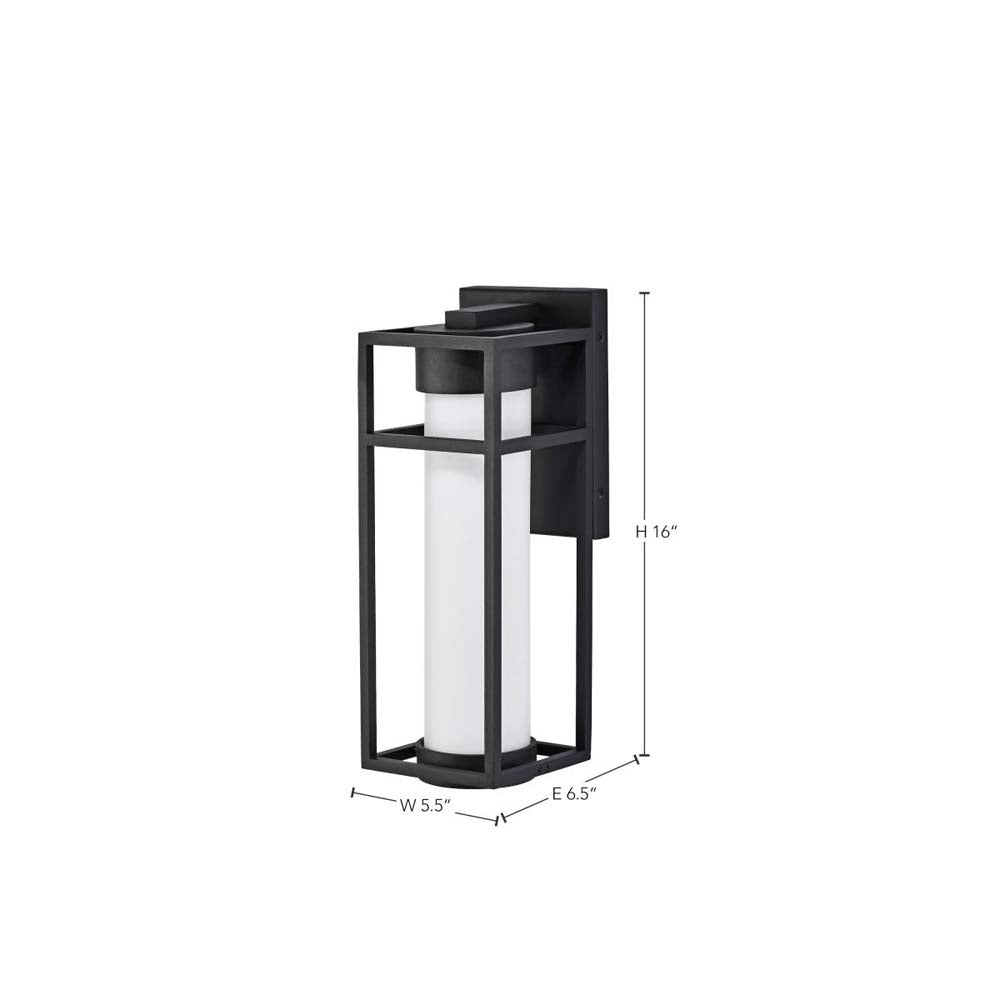 Ledges 6W LED Medium Wall Lantern Matte Black w/ White Opal Glass