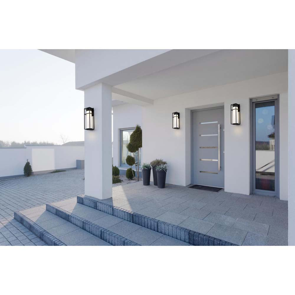 Ledges 6W LED Medium Wall Lantern Matte Black w/ White Opal Glass