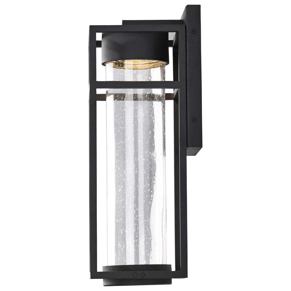 Ledges 6W LED Medium Wall Lantern Matte Black w/ Clear Seeded Glass