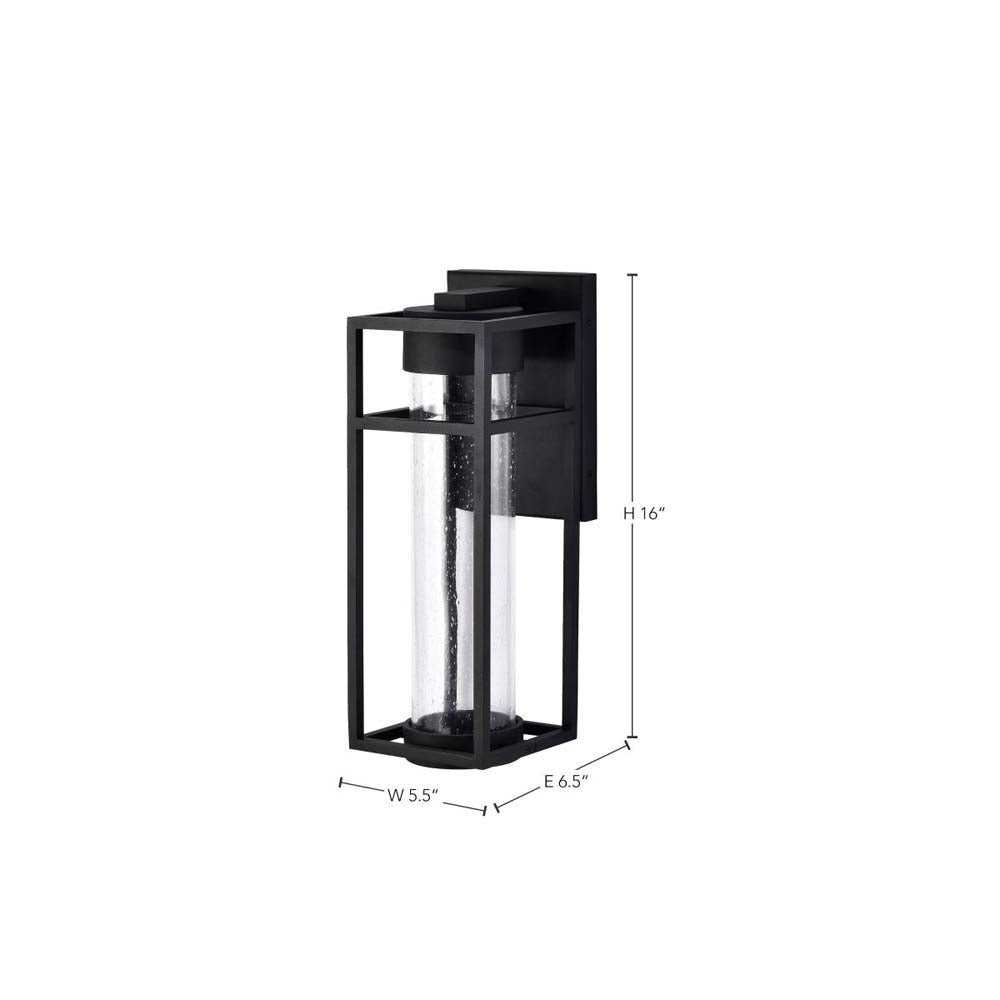Ledges 6W LED Medium Wall Lantern Matte Black w/ Clear Seeded Glass